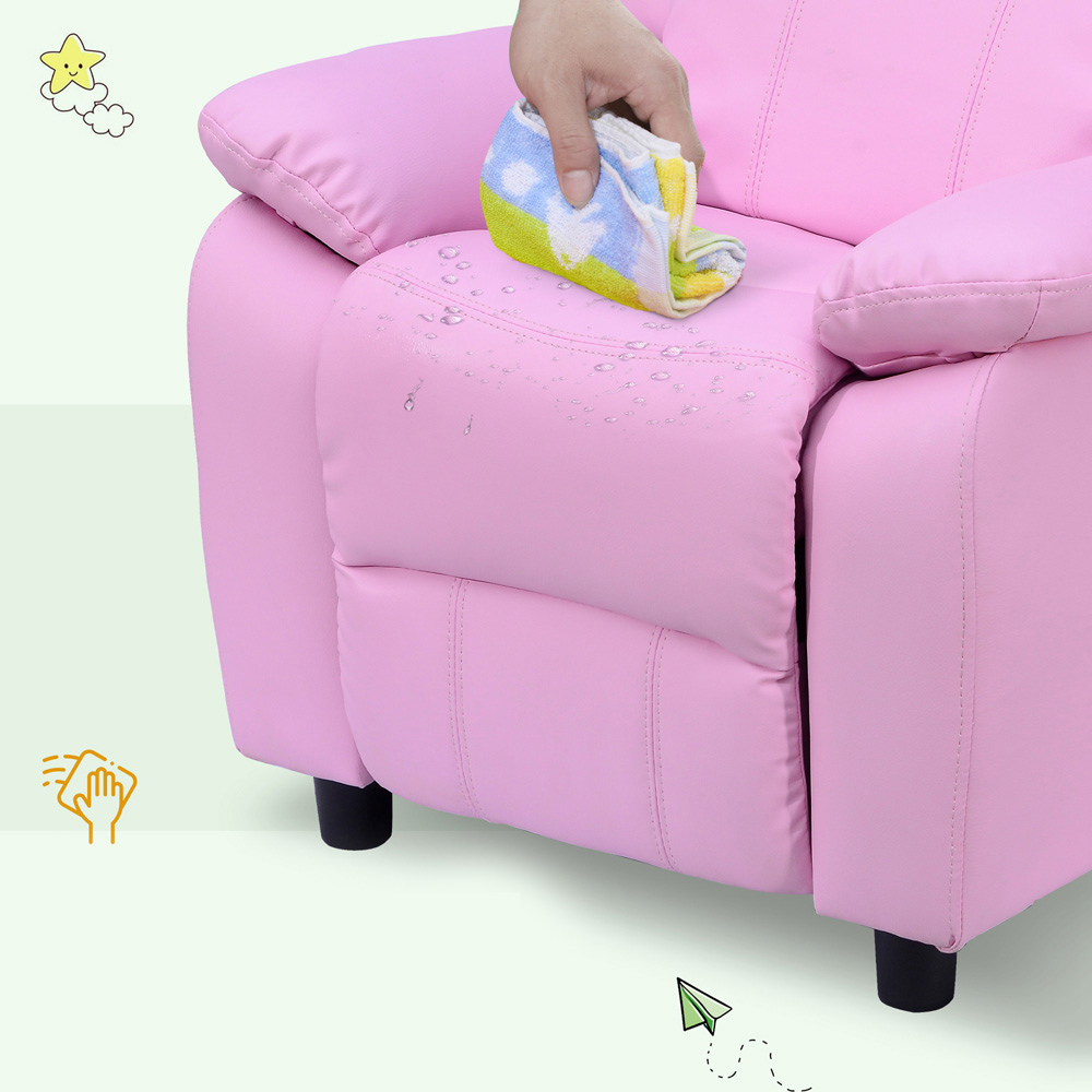 HOMCOM Kids Single Seat Pink Sofa Image 3