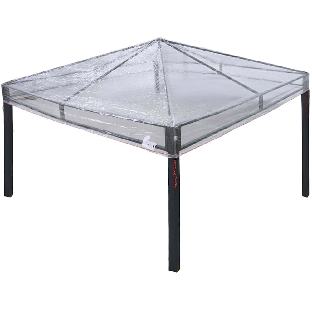 vidaXL 3 x 3m Transparent Double Tier Roof Gazebo Replacement Canopy Image 1