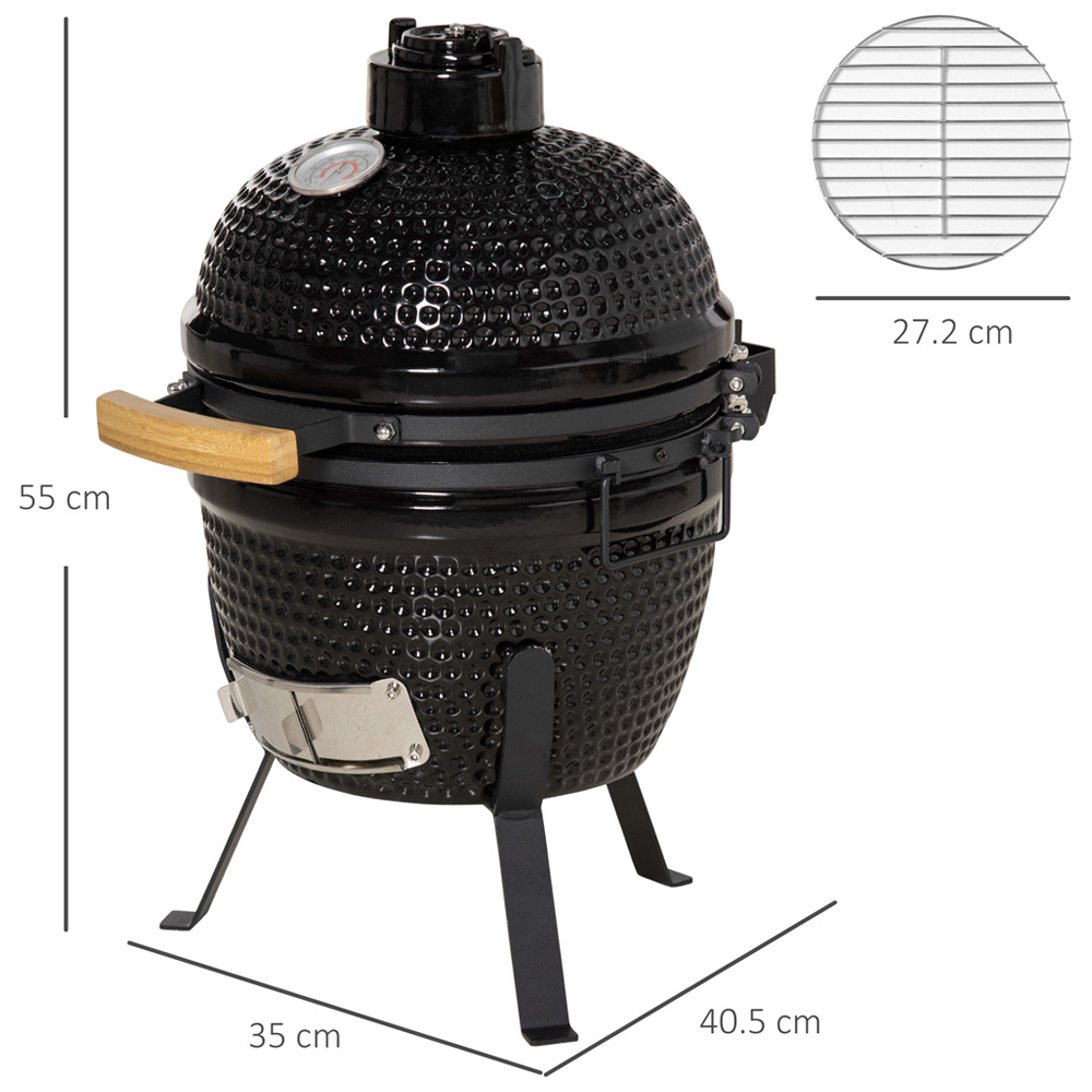 Outsunny Black Cast Iron Charcoal BBQ Grill Image 5