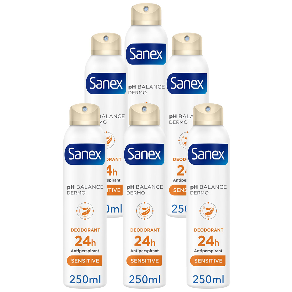 Sanex Dermo Sensitive Antiperspirant Deodorant Spray Case of 6 x 250ml Image 1