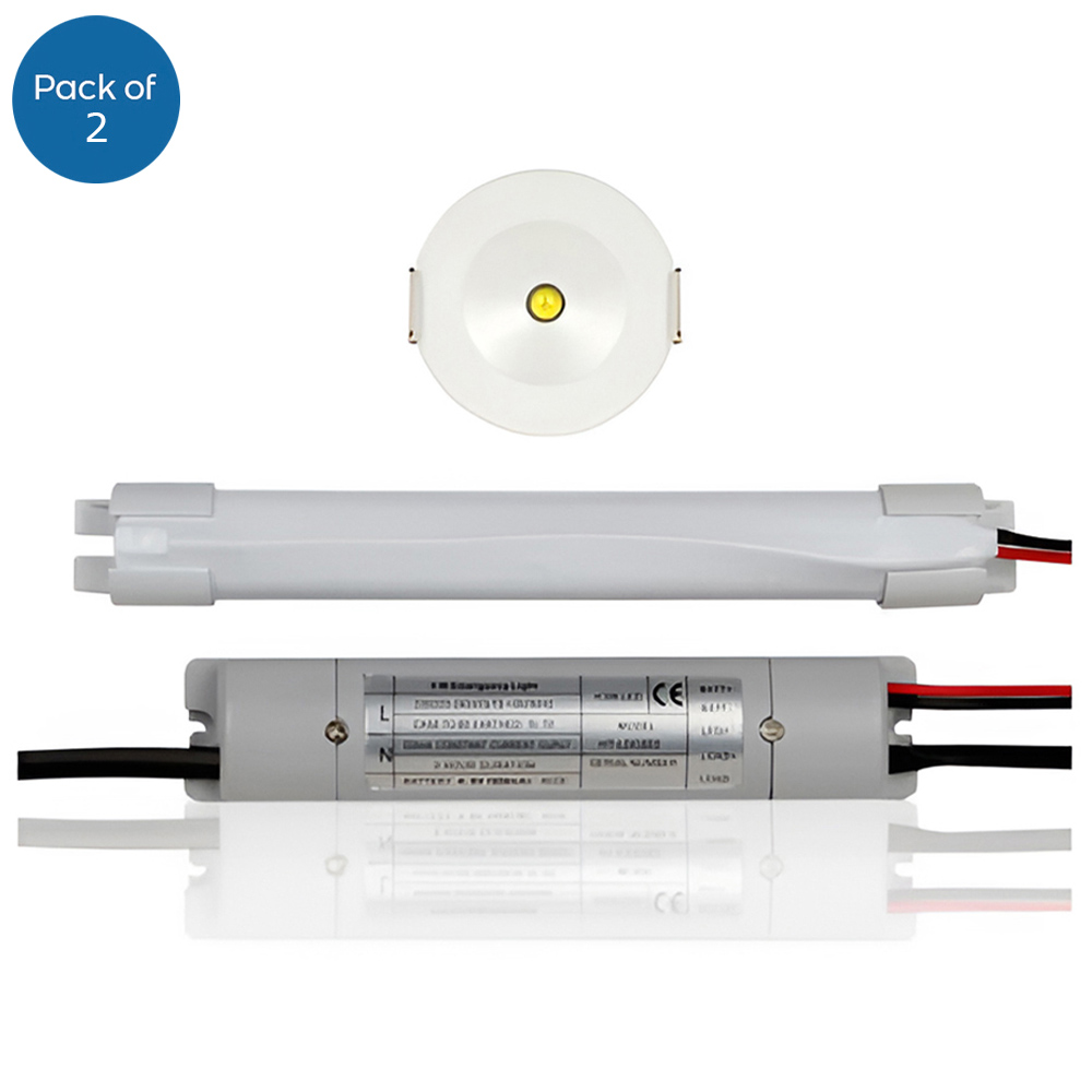 ENER-J 2 Pack 3W Emergency LED Downlight Image 1