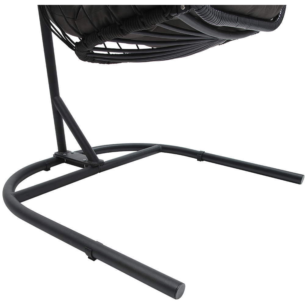Living and Home Black Linear Wicker Hanging Egg Chair Image 6