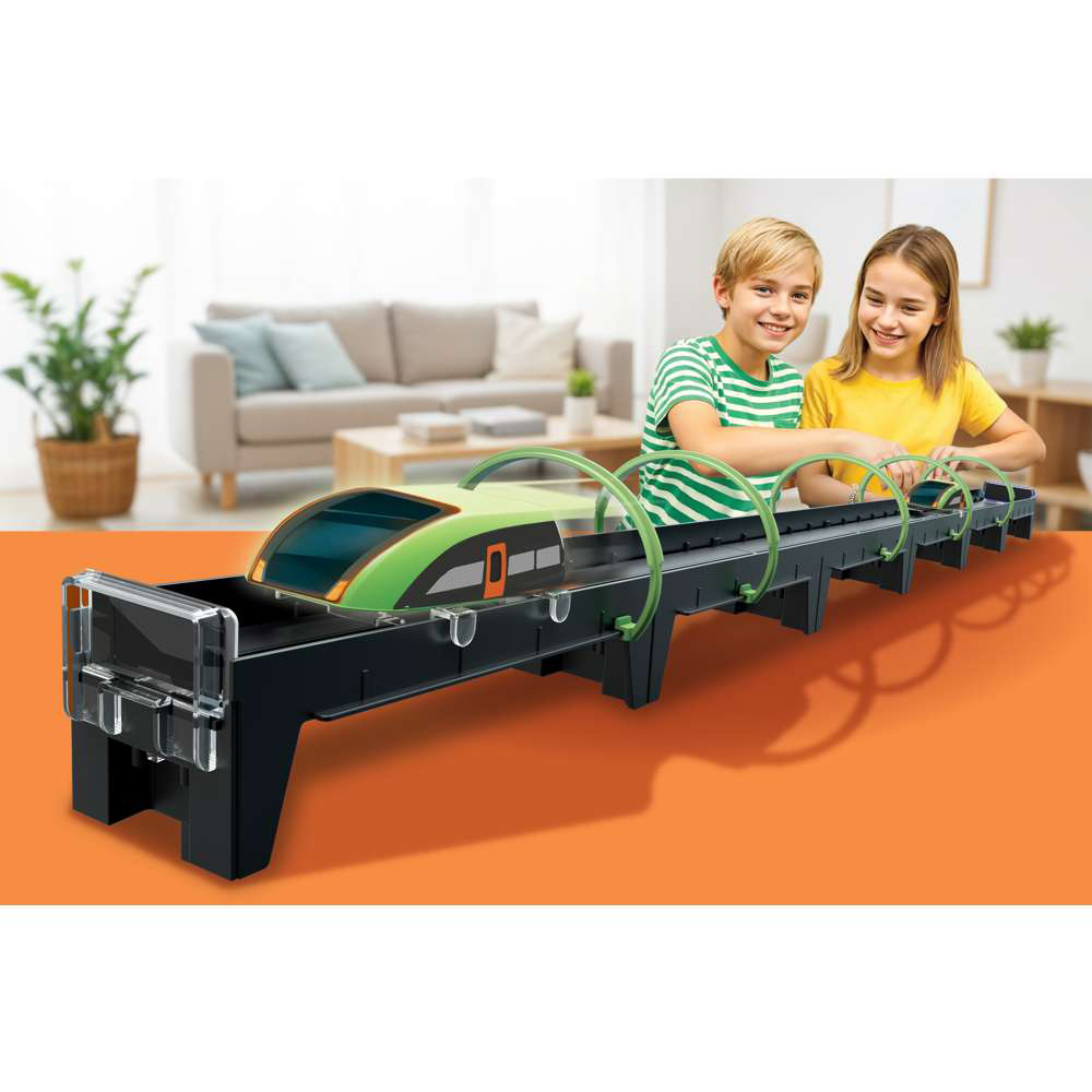 4M Kidzlabs Glow Hi-Speed Maglev Train Track Playset with Train and Tunnel Image 2