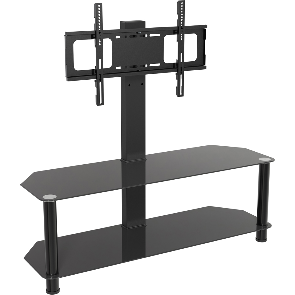 AVF Classic 2 Shelf Black Glass Corner TV Unit with Mount Image 2