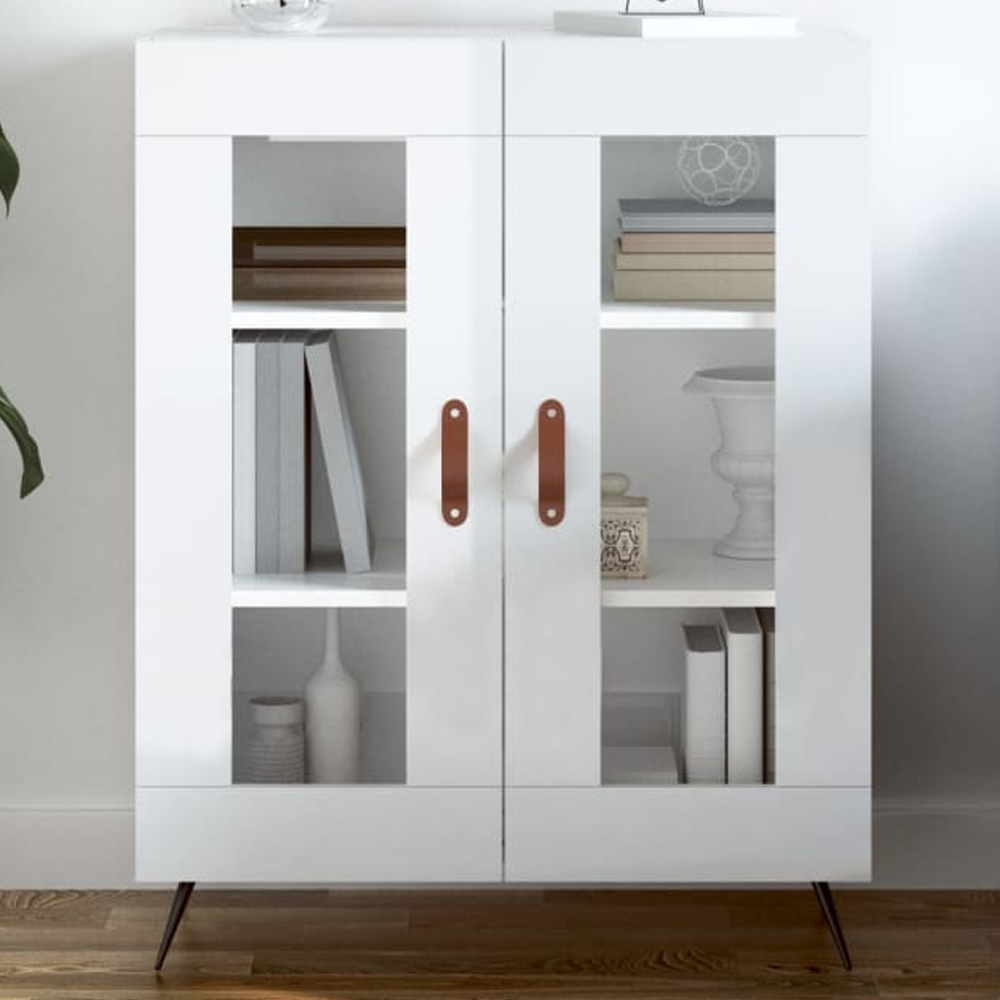 vidaXL 2 Door High Gloss White Sideboard Image 1