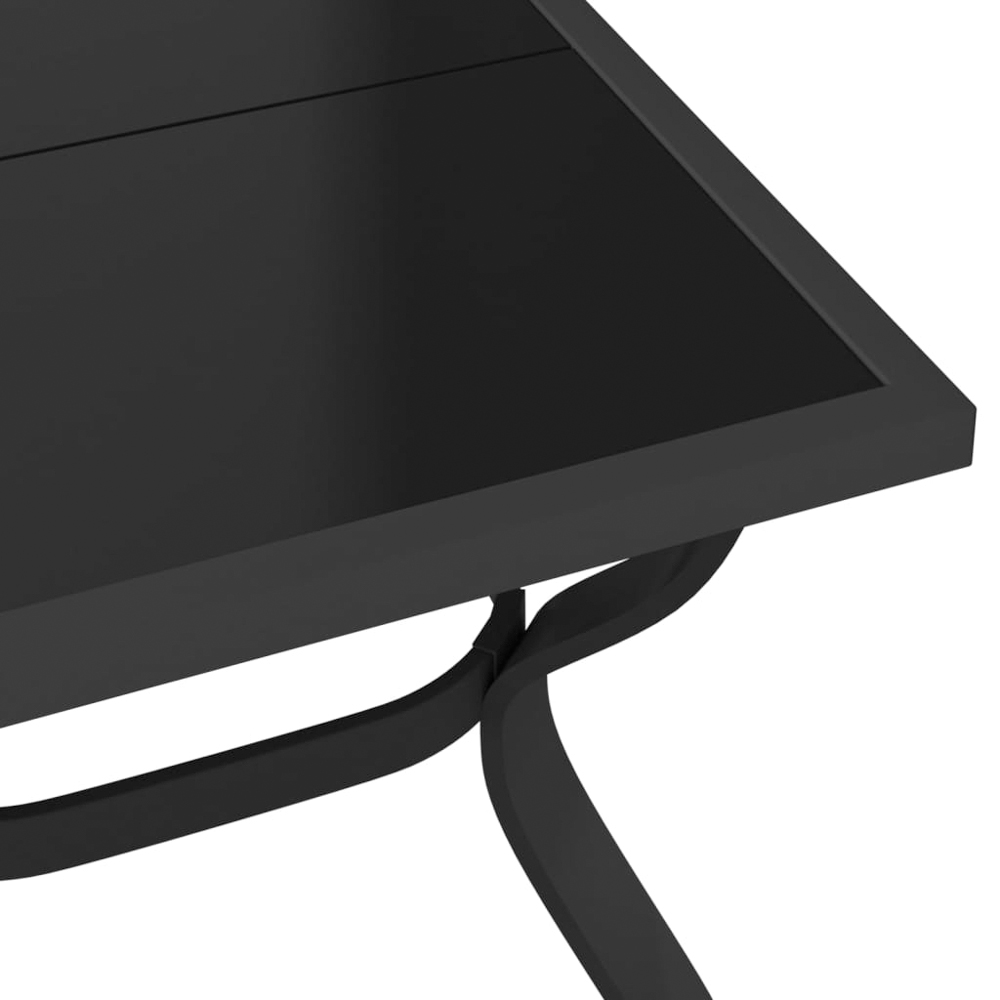 vidaXL 6 Seater Metal Rectangular Garden Dining Table Black Image 5