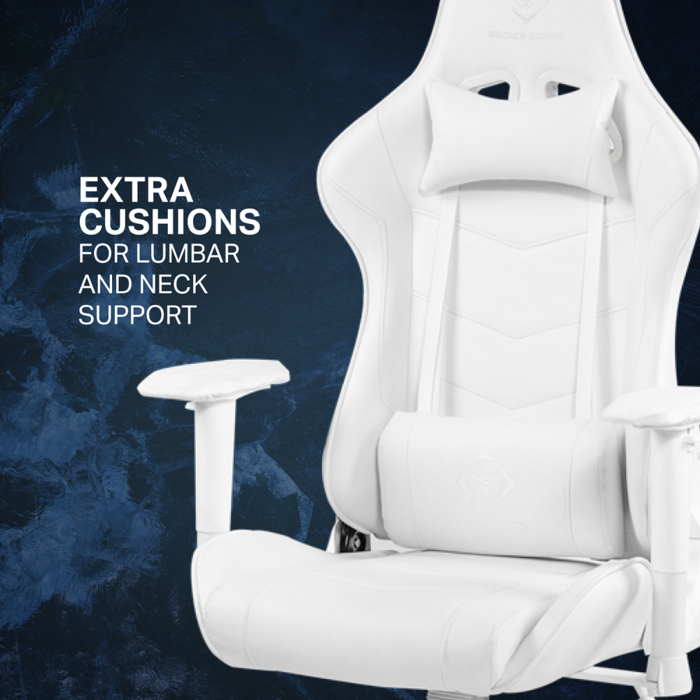 Deltaco White Leather Gaming chair Image 5