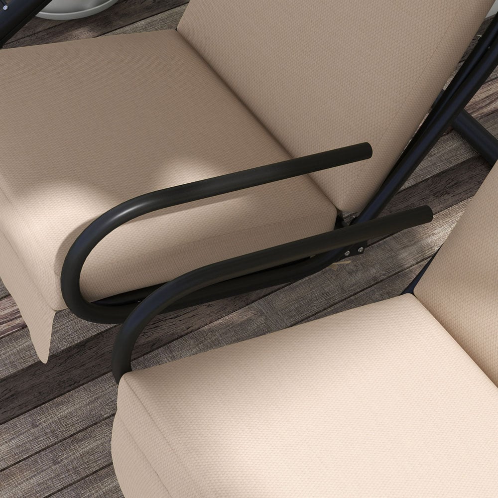 Outsunny 2 Seater Beige Swing Chair with Canopy Image 3