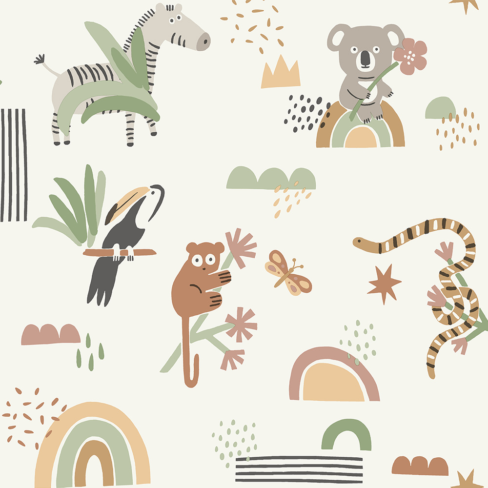 Holden Decor Abstract Animals Sage Beige Wallpaper Image 1