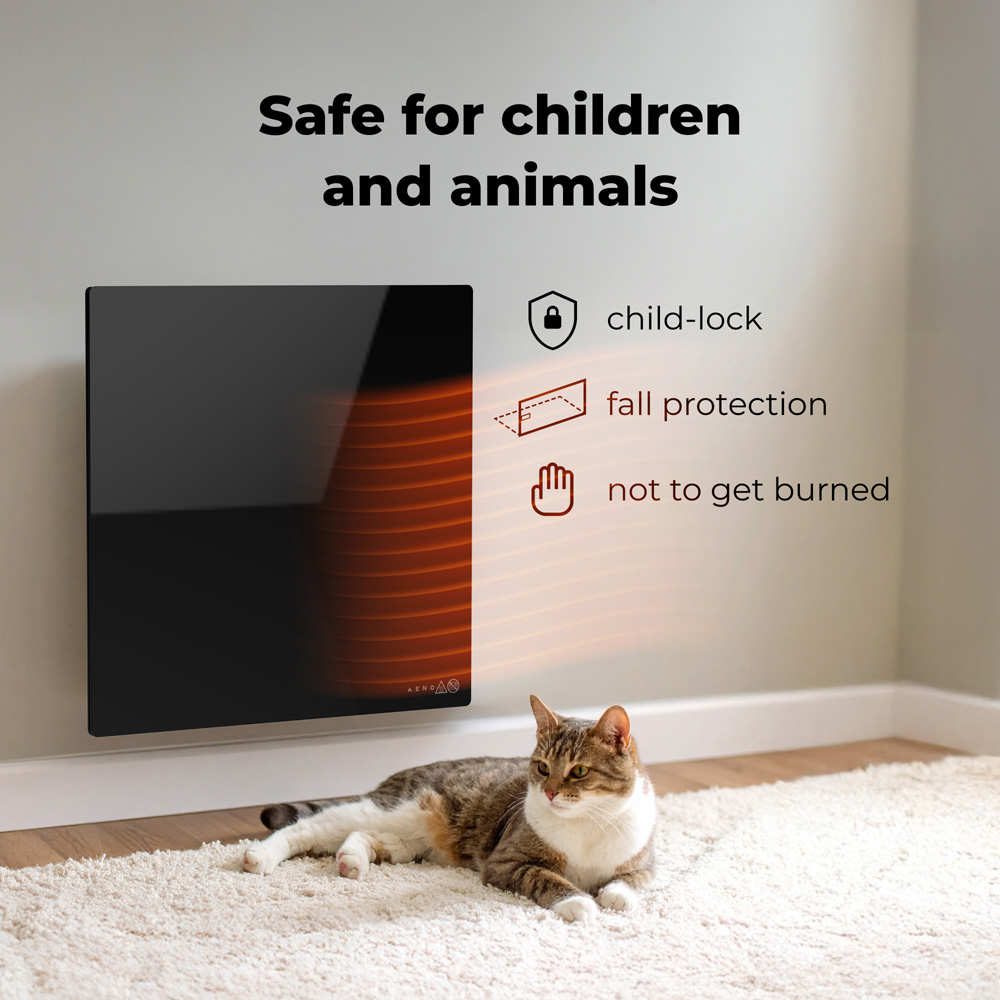 Aeno Premium Eco Smart Black Quadro Wall Heater Image 7