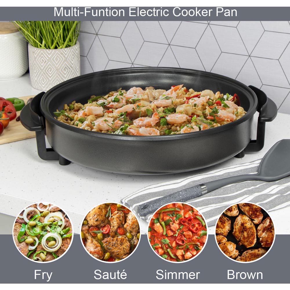 Quest Black Multi-Function 40cm Electric Cooker Pan Image 7