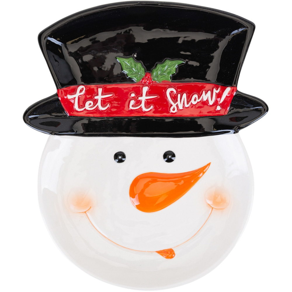 The Christmas Gift Co Black Snowman Plate Image 1