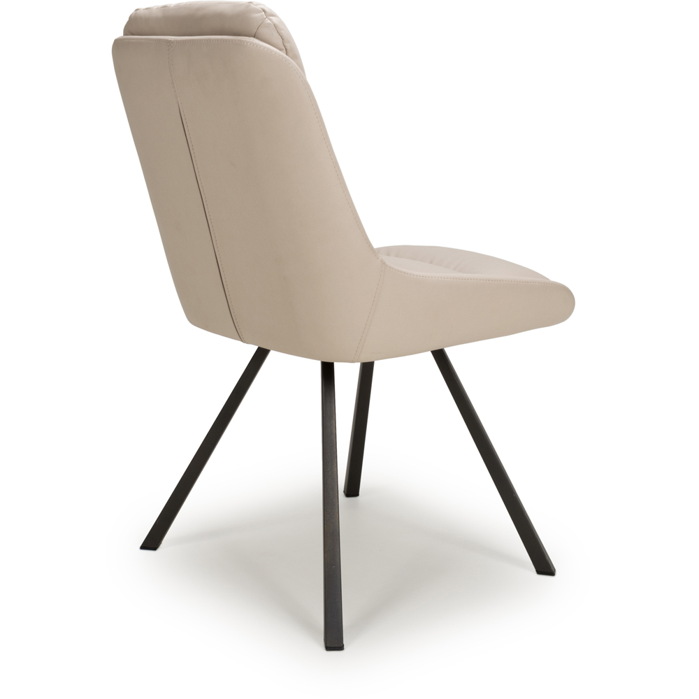 Arnhem Set of 2 Cream Swivel Leather Effect Dining Chair Image 4