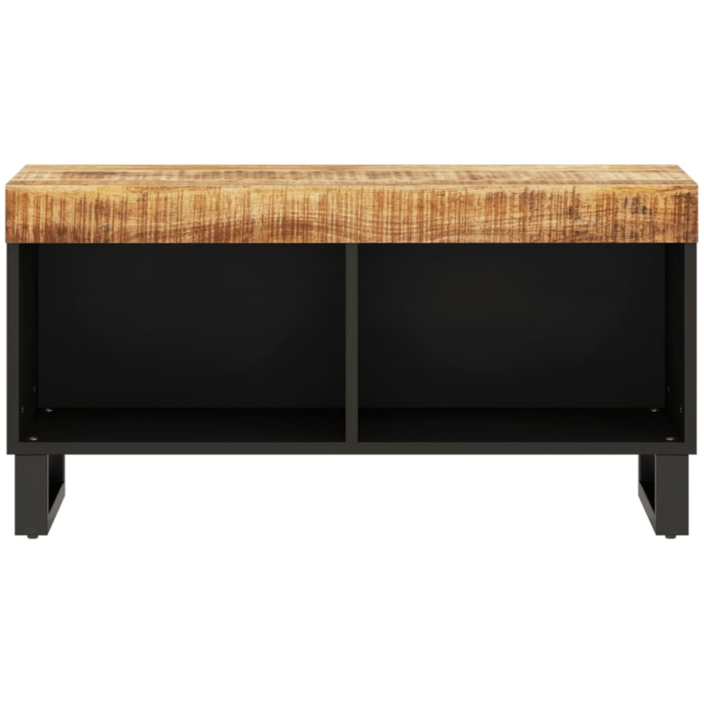 vidaXL 2 Shelf Light Brown Solid Mango Wood TV Cabinet Image 3