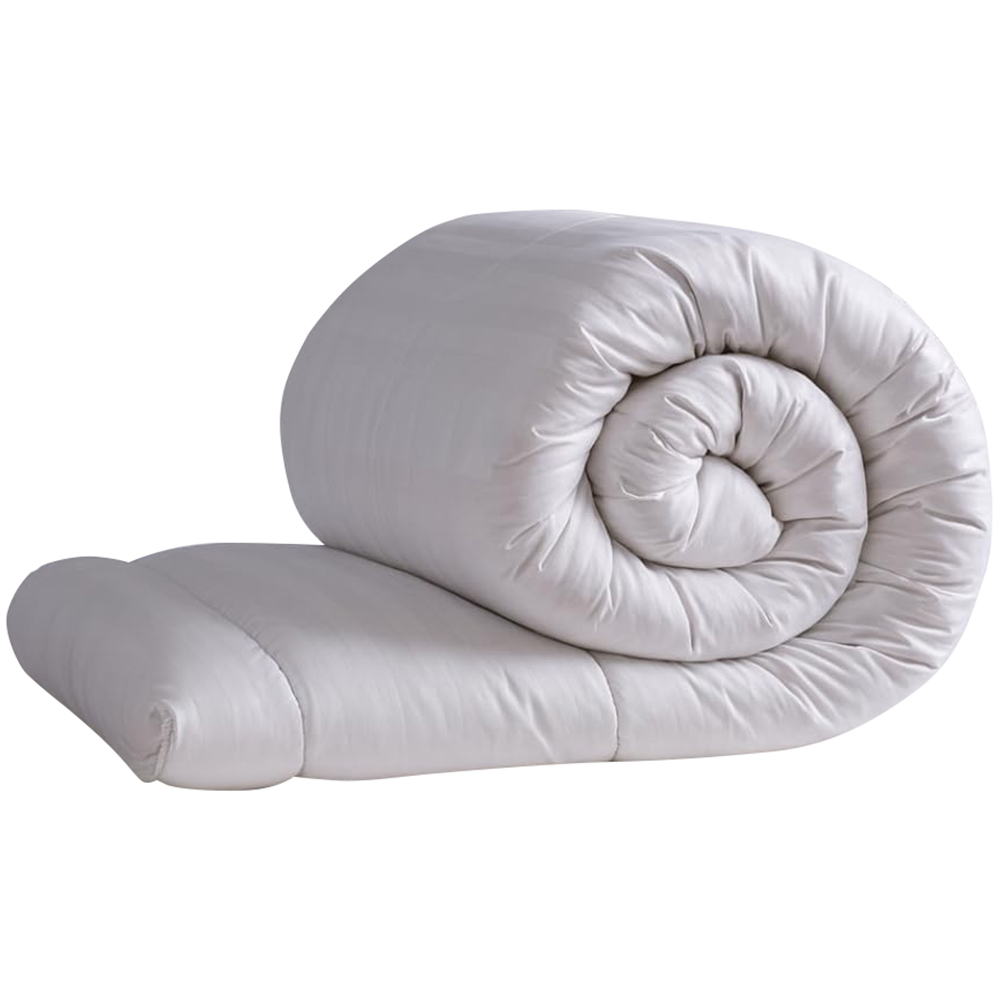 MHG Living Super King Size White Striped Extra Warm Winter Hollowfibre Duvet 15 Tog Image 1