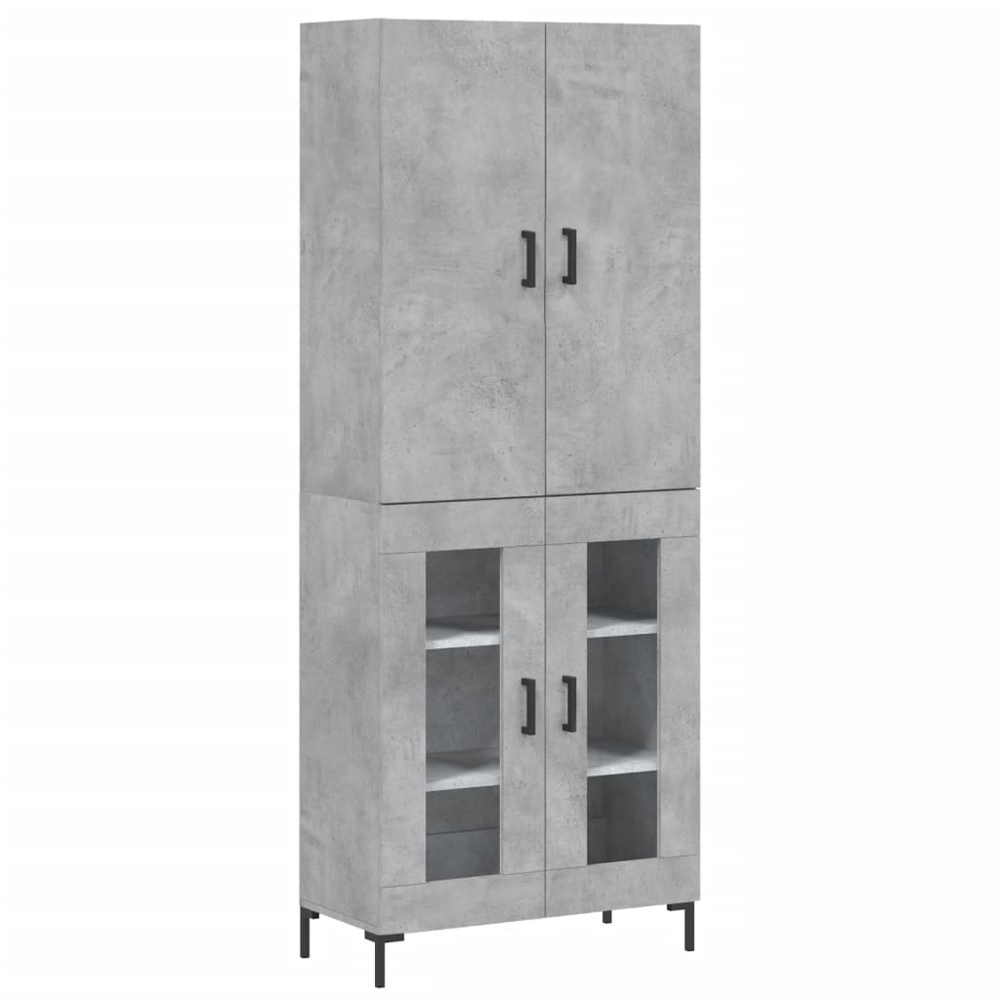vidaXL 4 Door Concrete Grey Highboard Image 2
