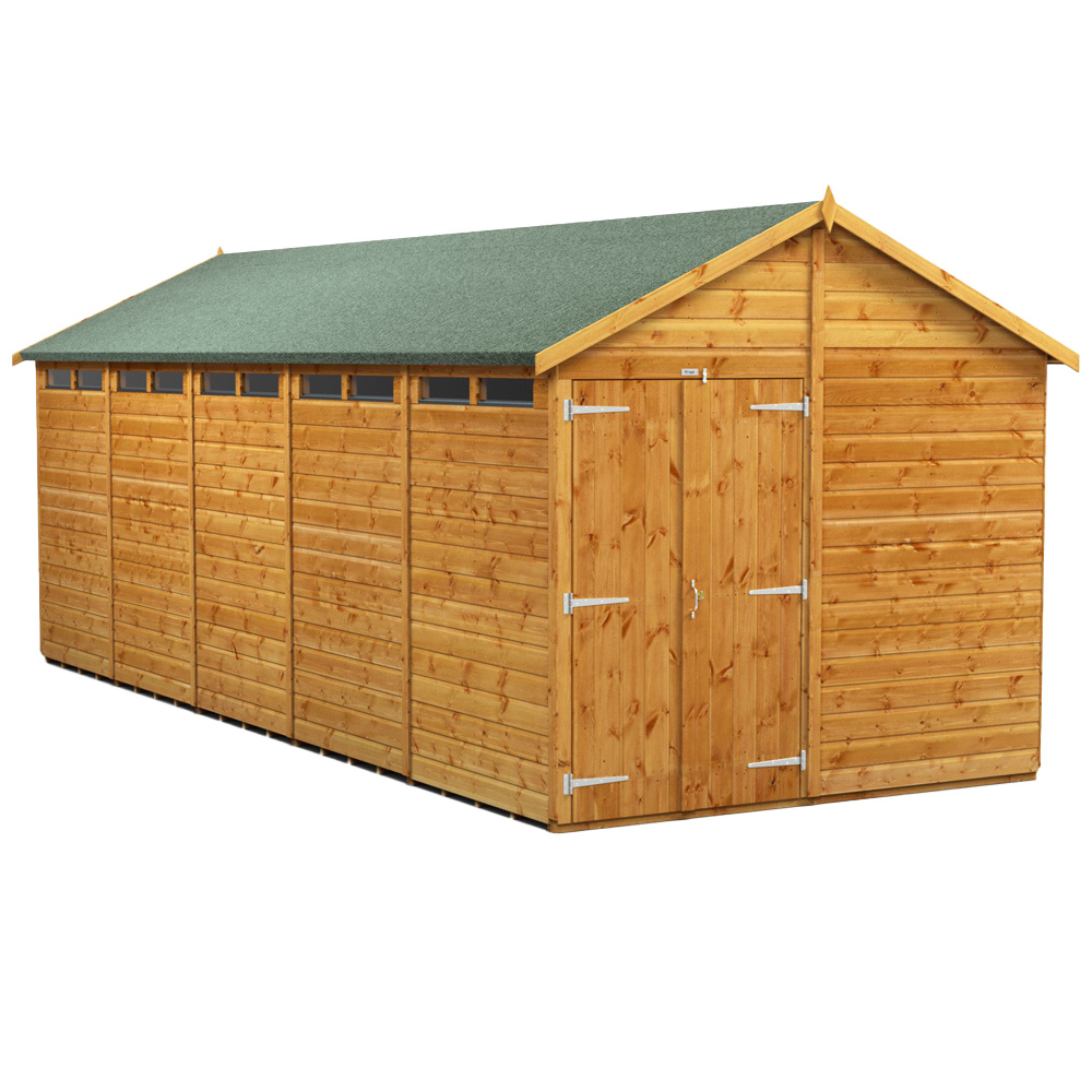 Power Sheds 20 x 8ft Double Door Apex Security Shed Image 1