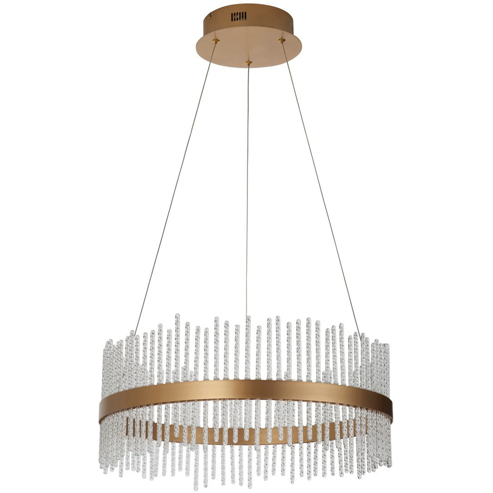 Merano Trapani Clear Glass Brushed Gold Plate Pendant Light Image 1