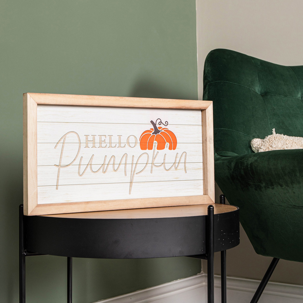 Samuel Alexander Hanging Hello Pumpkin Autumnal Wall Art 46cm Image 5