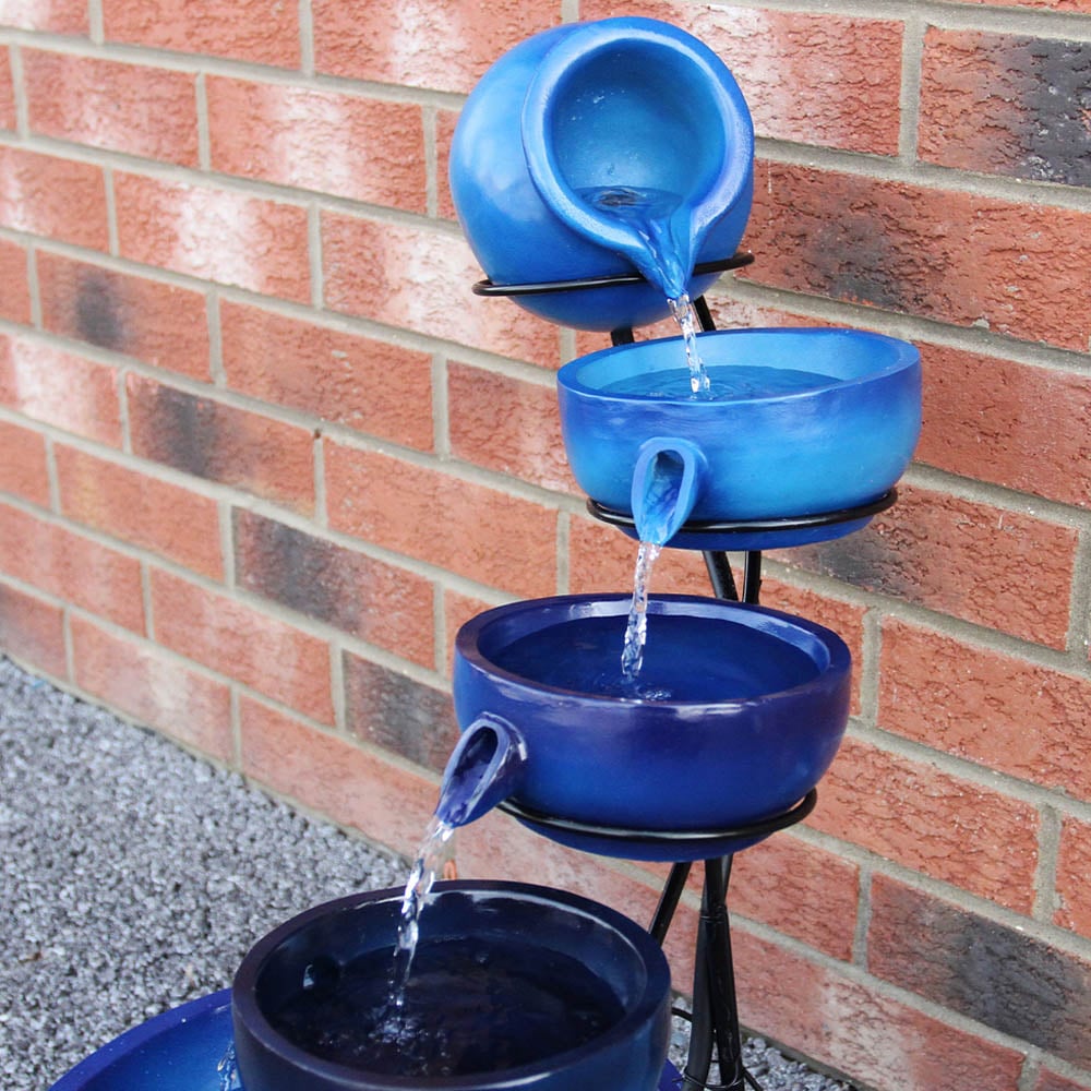 Monster Shop 4 Tier Blue Solar Water Feature Image 5