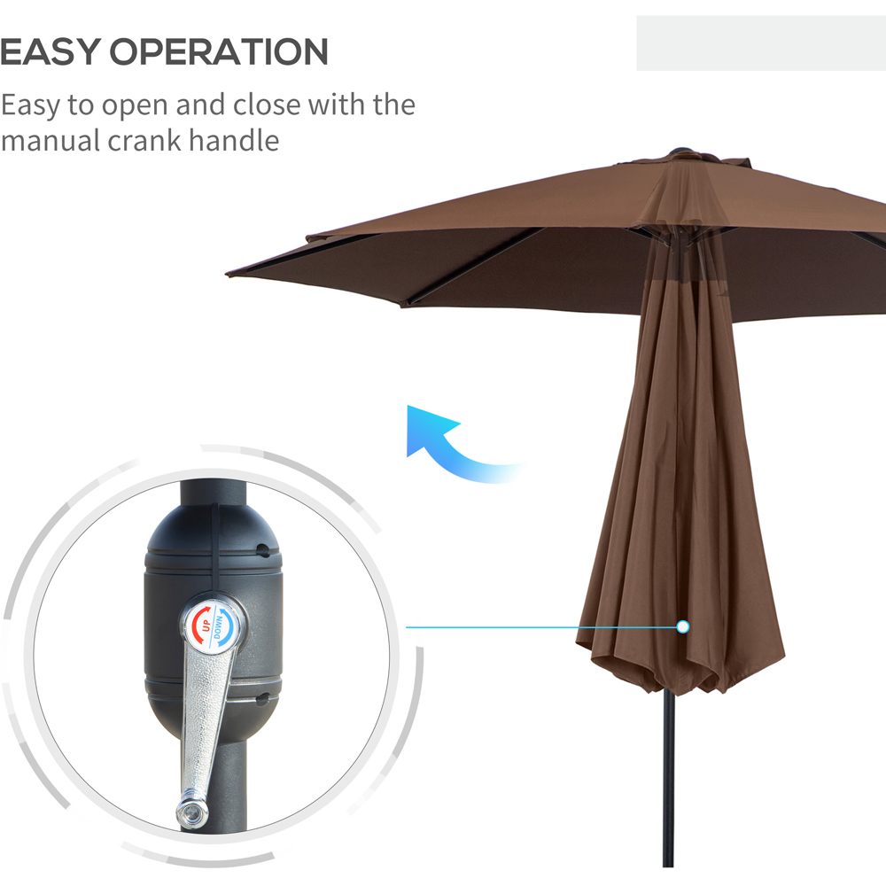 Outsunny Coffee Crank and Tilt Parasol 3m Image 5