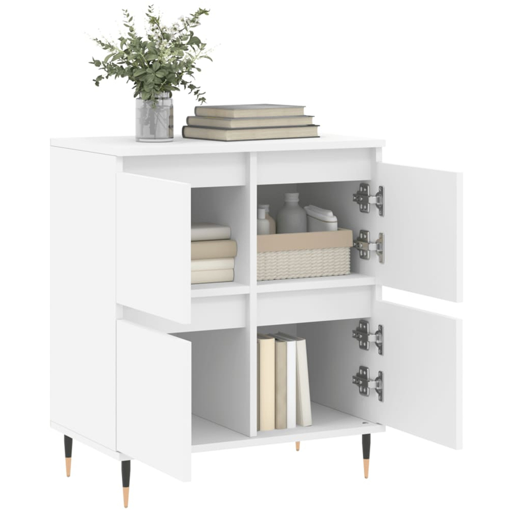 vidaXL 4 Door White Sideboard Image 4