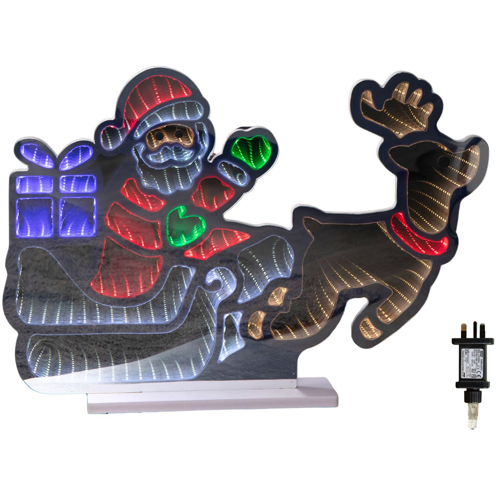 Samuel Alexander Light Up Santa with Present Christmas Infinity Mirror 60cm Image 2