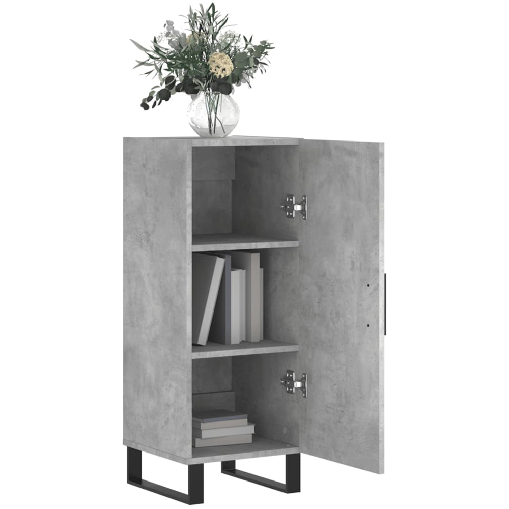 vidaXL Single Door Concrete Grey Wooden Sideboard Image 4