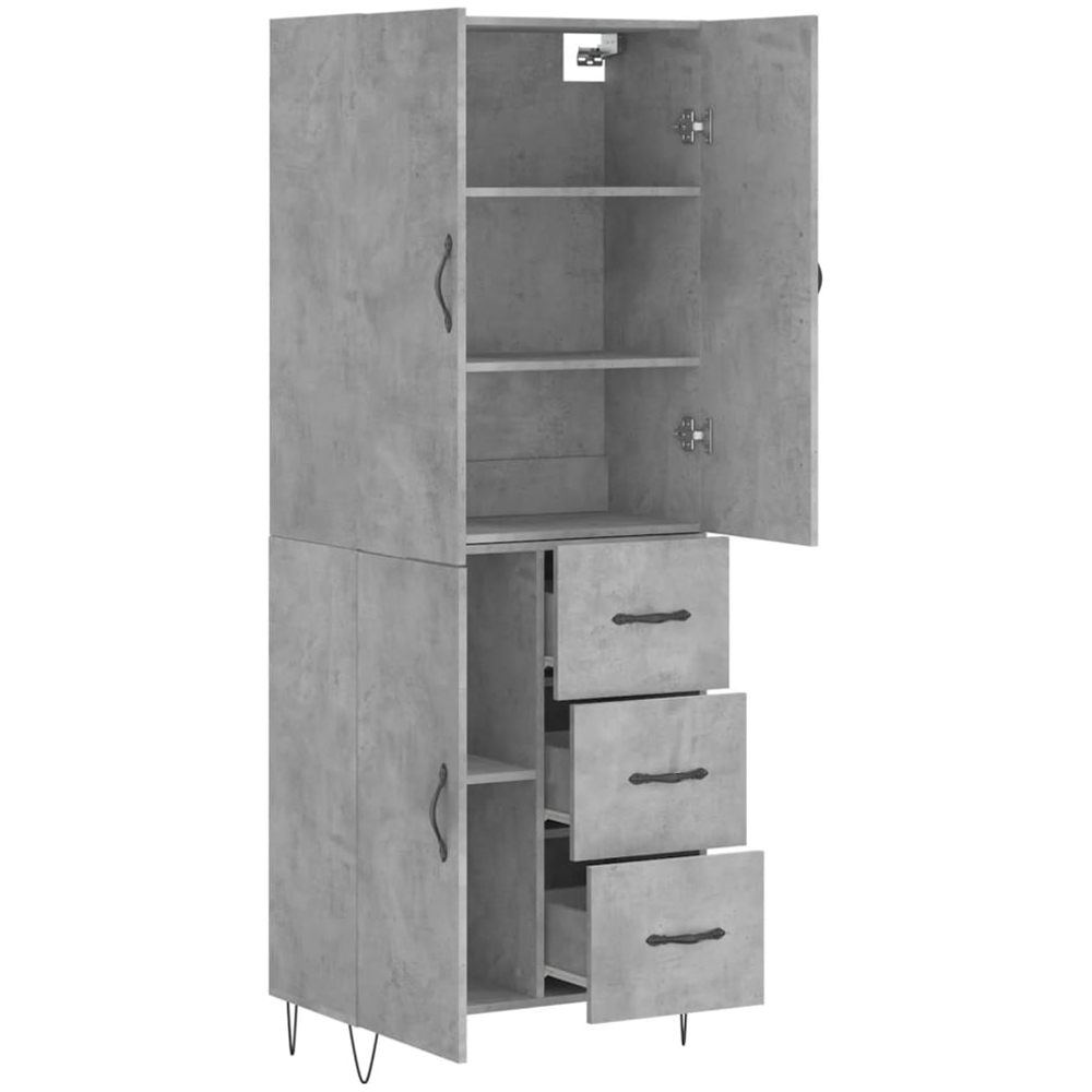vidaXL 3 Door 3 Drawer Concrete Grey Highboard Image 4