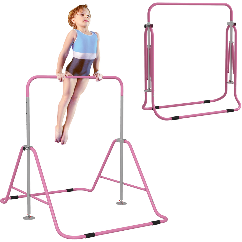 Tommy Toys Pink Kids Foldable Gymnastic Bar with Adjustable Height Image 3