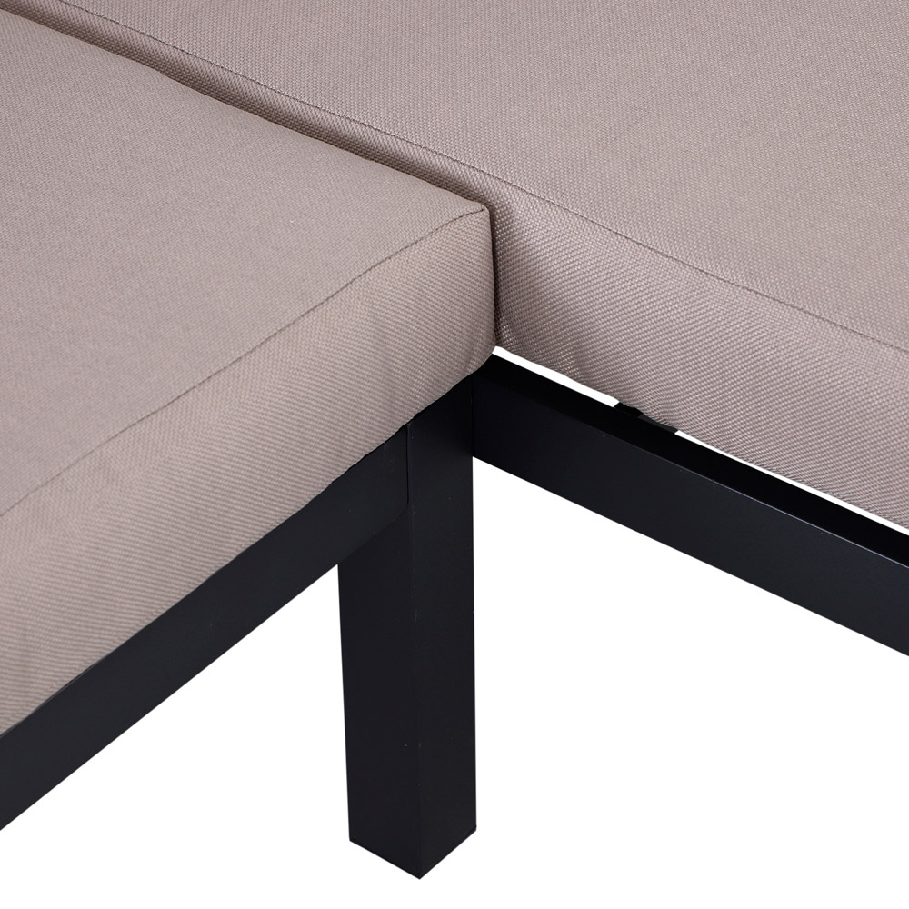 Outsunny 3 Seater Mixed Grey Aluminium Frame Sofa Lounge Set Image 3