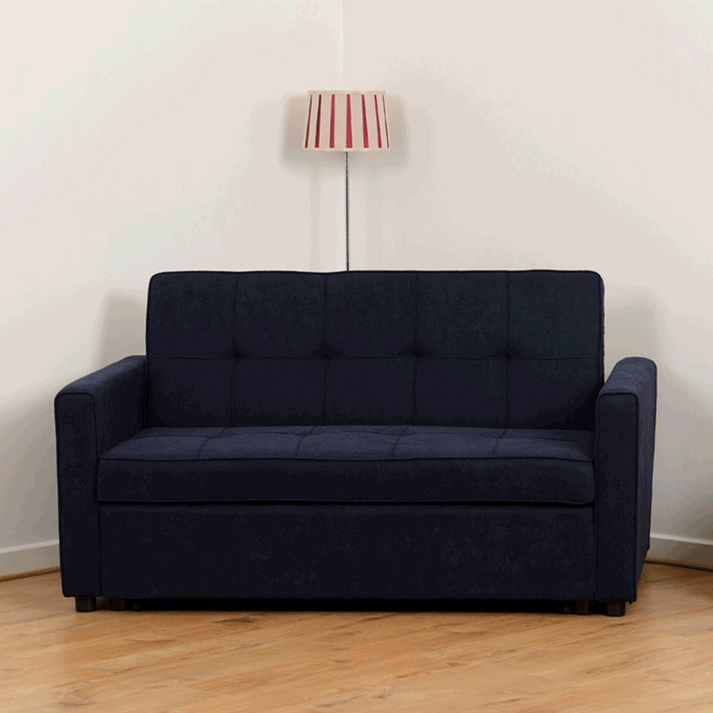 Seconique Astoria Double Sleeper Navy Blue Fabric Sofa Bed Image 1
