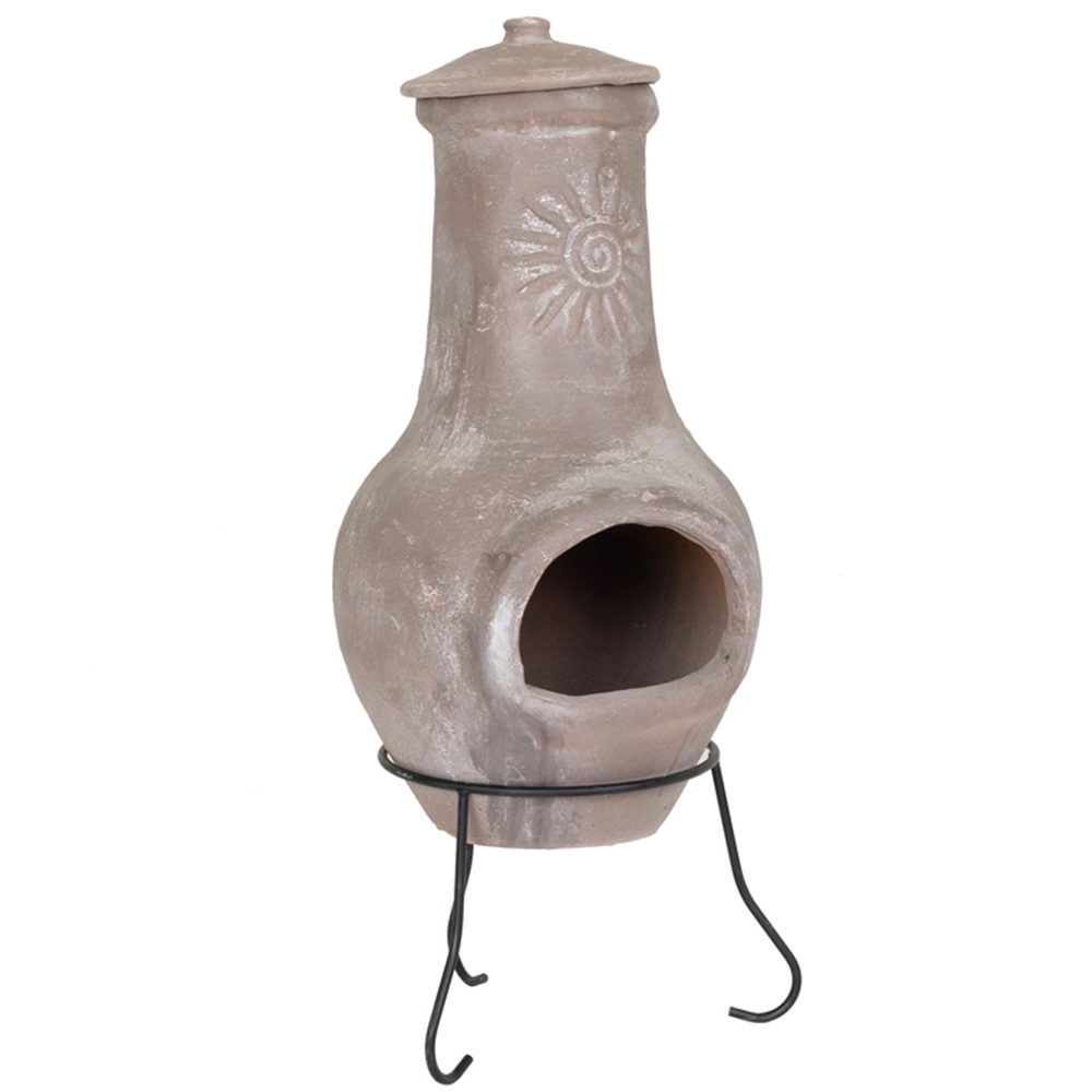 Charles Bentley Snug Belem Sun Design Medium Natural Clay Chiminea Image 3