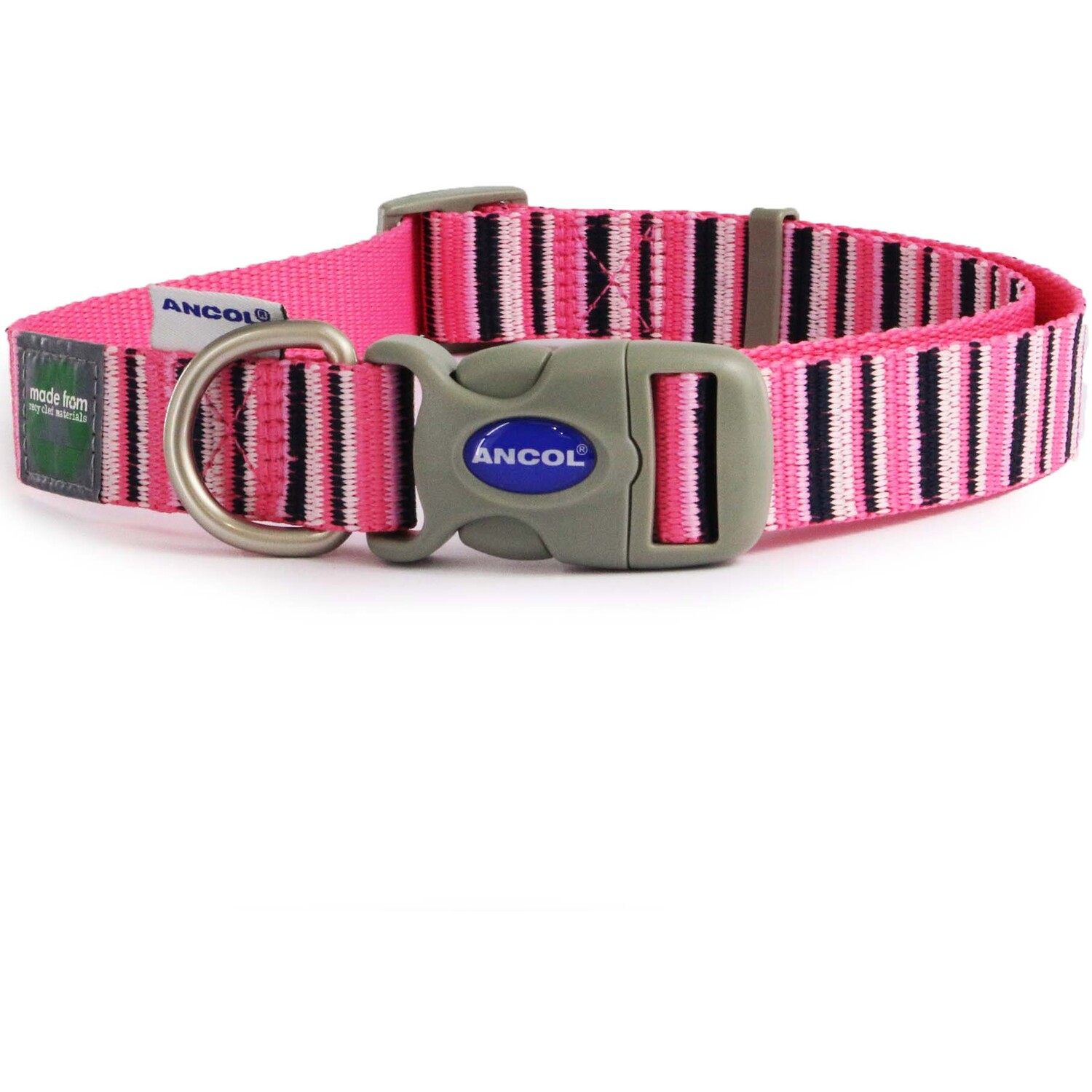 Candy Stripe Made From Dog Collar - Hot Pink / 45 - 70cm Neck Image