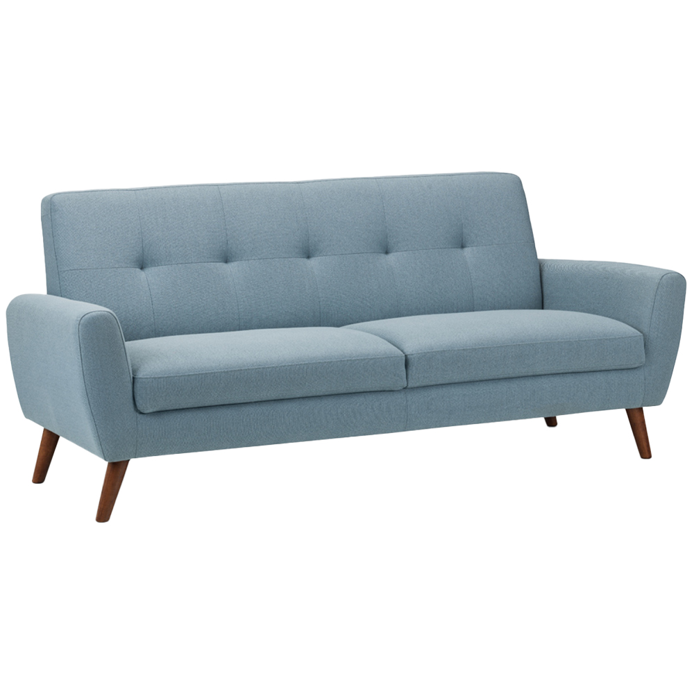 Julian Bowen Monza 3 Seater Blue Compact Retro Sofa Image 2
