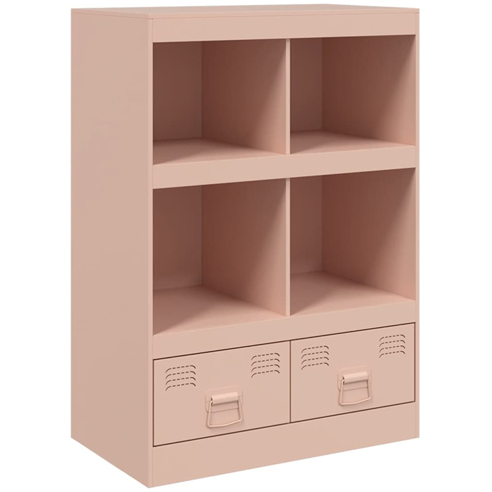 vidaXL 4 Drawer 4 Open Shelf Pink Highboard with Metal Handle Image 2