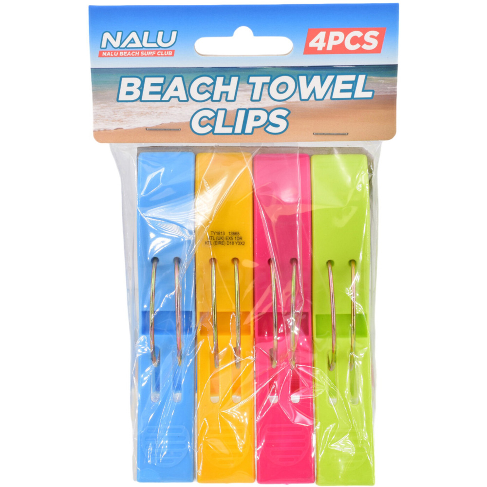 Pack of 4 Beach Towel Clips Image 1
