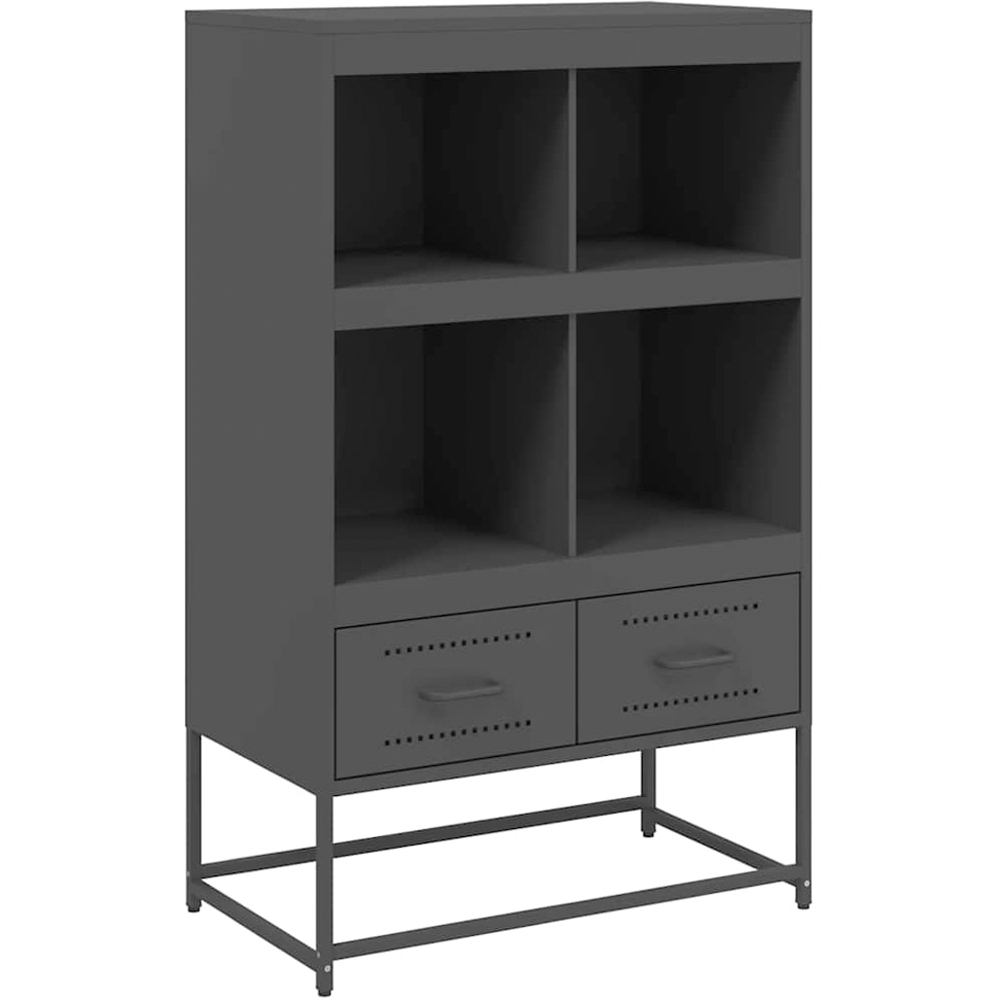 vidaXL 2 Drawer 4 Shelf Black Highboard Image 2
