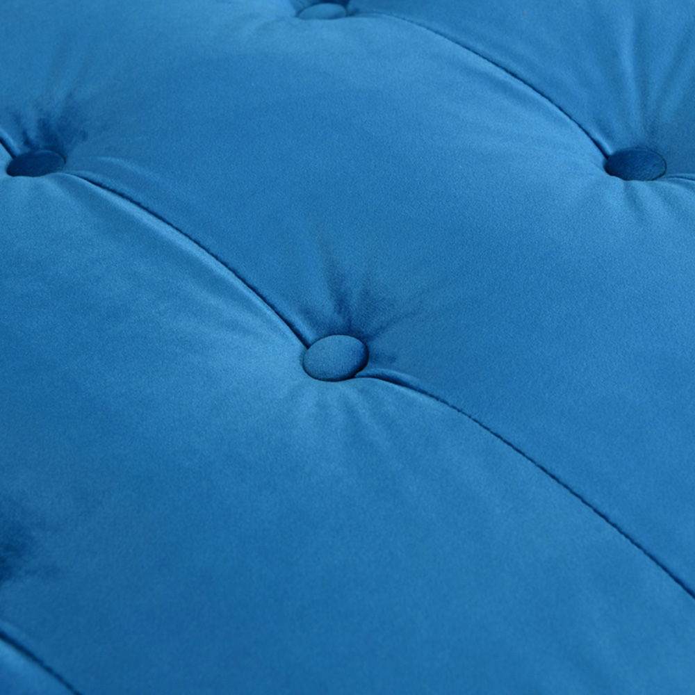 Comfy Living 3 Seater Blue and Gold Plush Velvet Sofa Bed Image 6