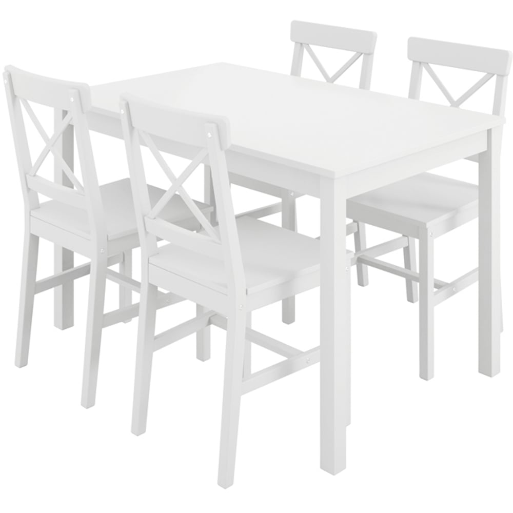 Crawford 4 Seater Dining Set White Image 2