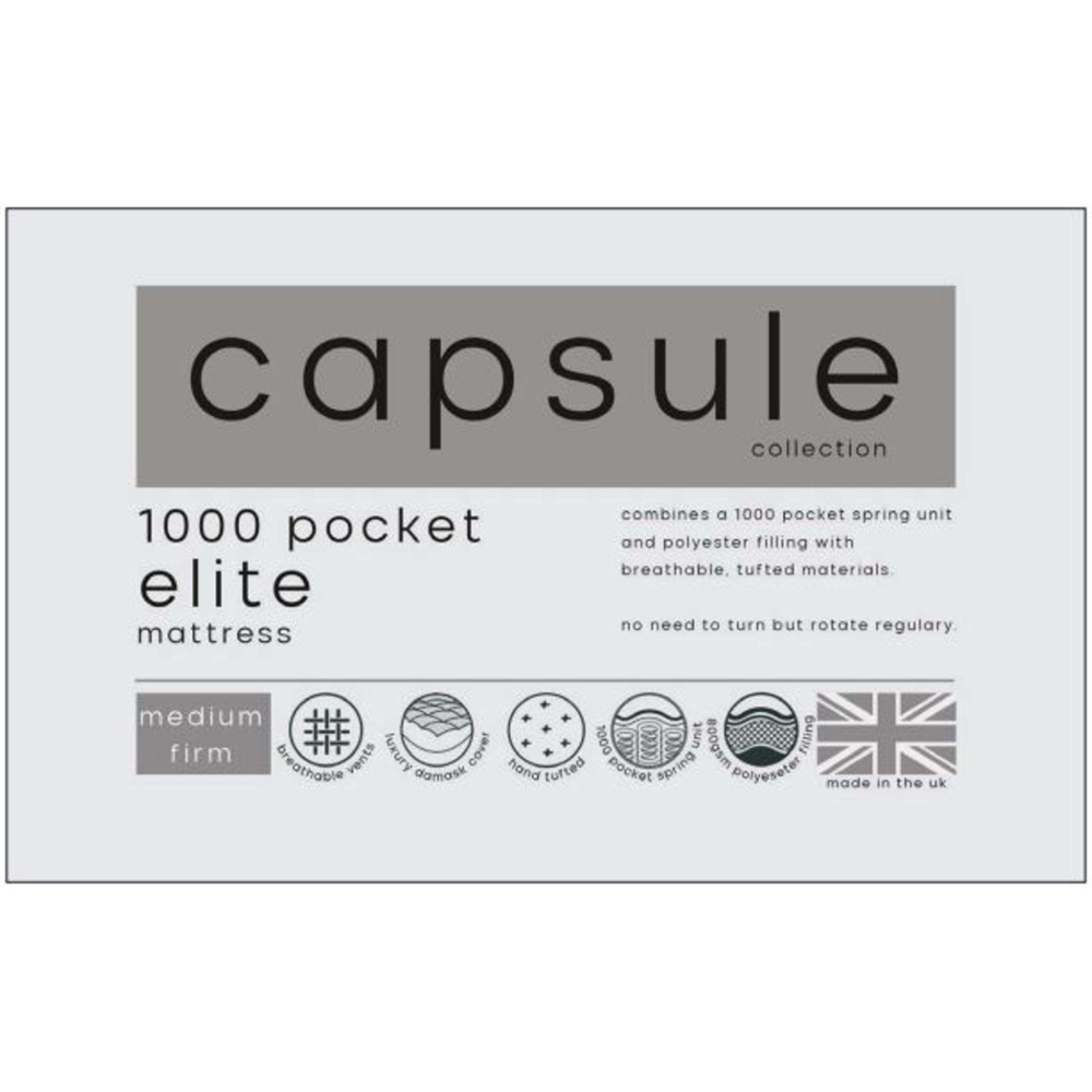 Julian Bowen Capsule Elite Double White 1000 Pocket Sprung Mattress Image 7