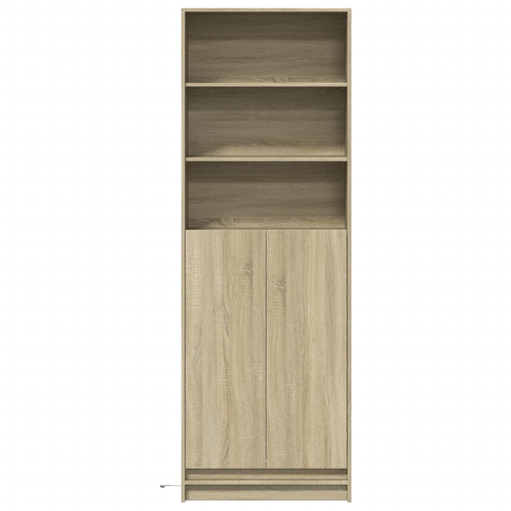 vidaXL 2 Door 3 Shelf Sonoma Oak Highboard with LED Lights Image 3
