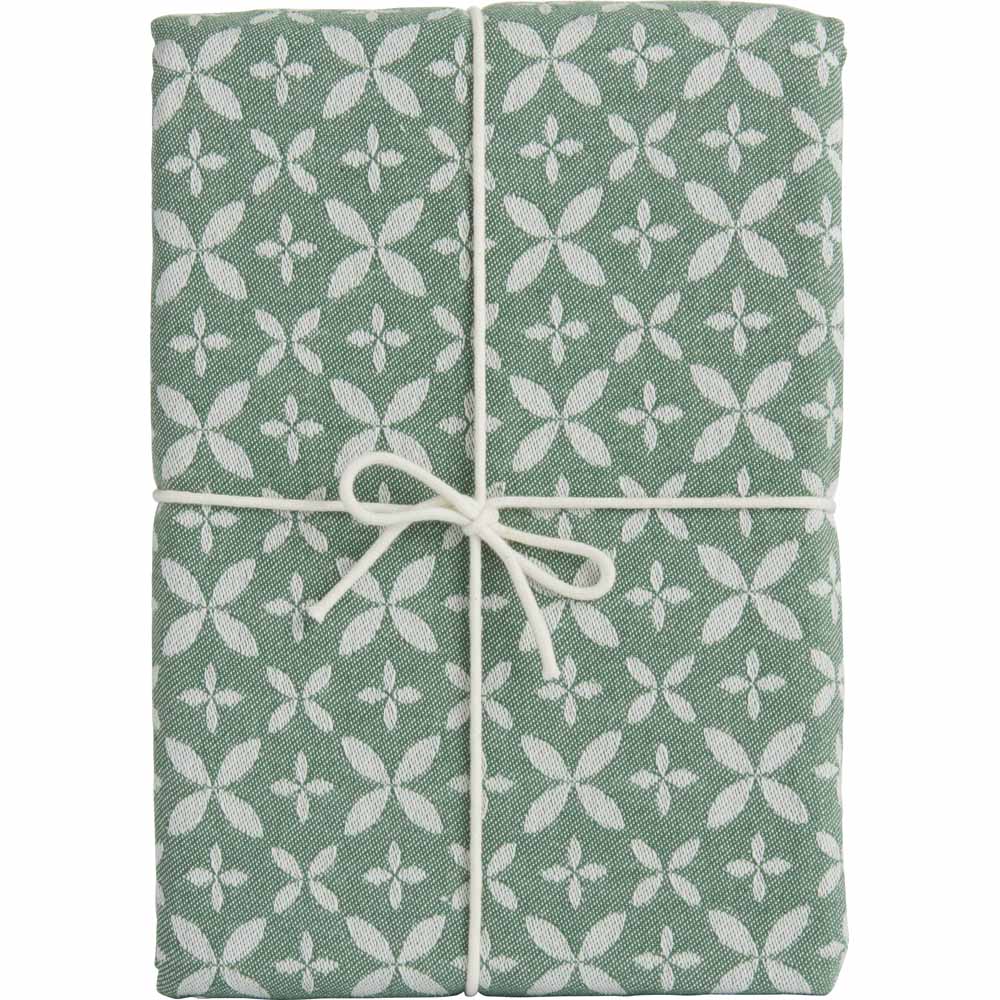 Wilko Tablecloth Green Cotton 130x180cm Image 1