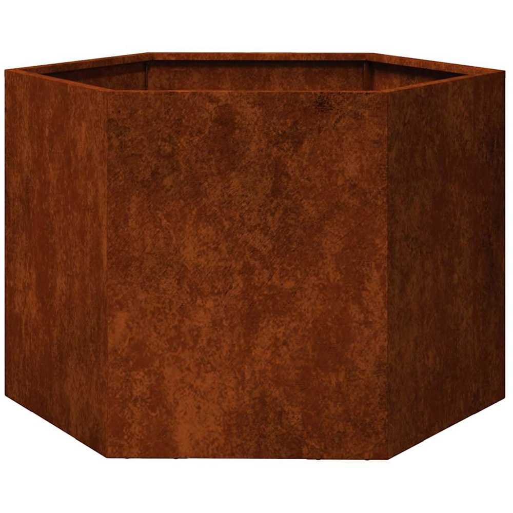 vidaXL Brown Corten Steel Garden Planter 45 x 60 x 60cm Image 6