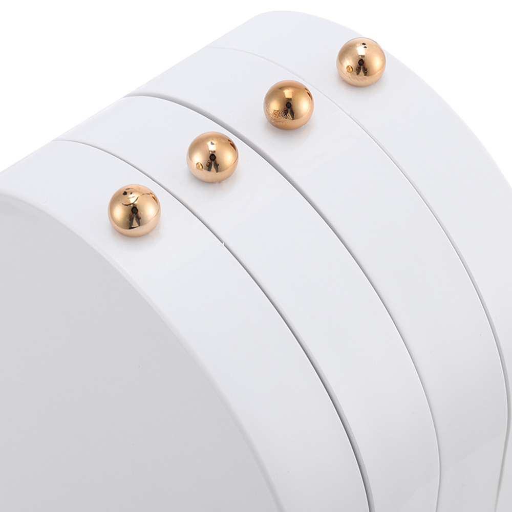 Living and Home 4 Tier White Dustproof Jewellery Storage Box with Mirror Image 6