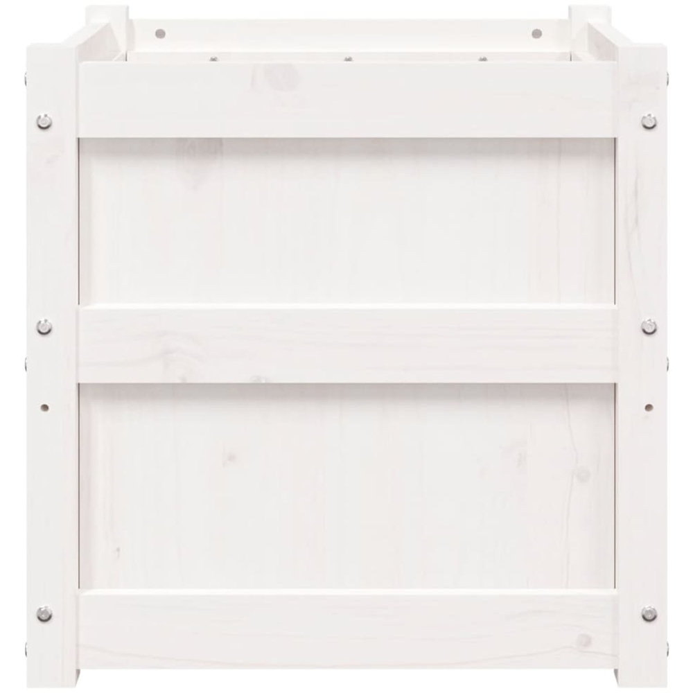 vidaXL White Solid Pine Wood Garden Planter 50cm 2 Pack Image 6