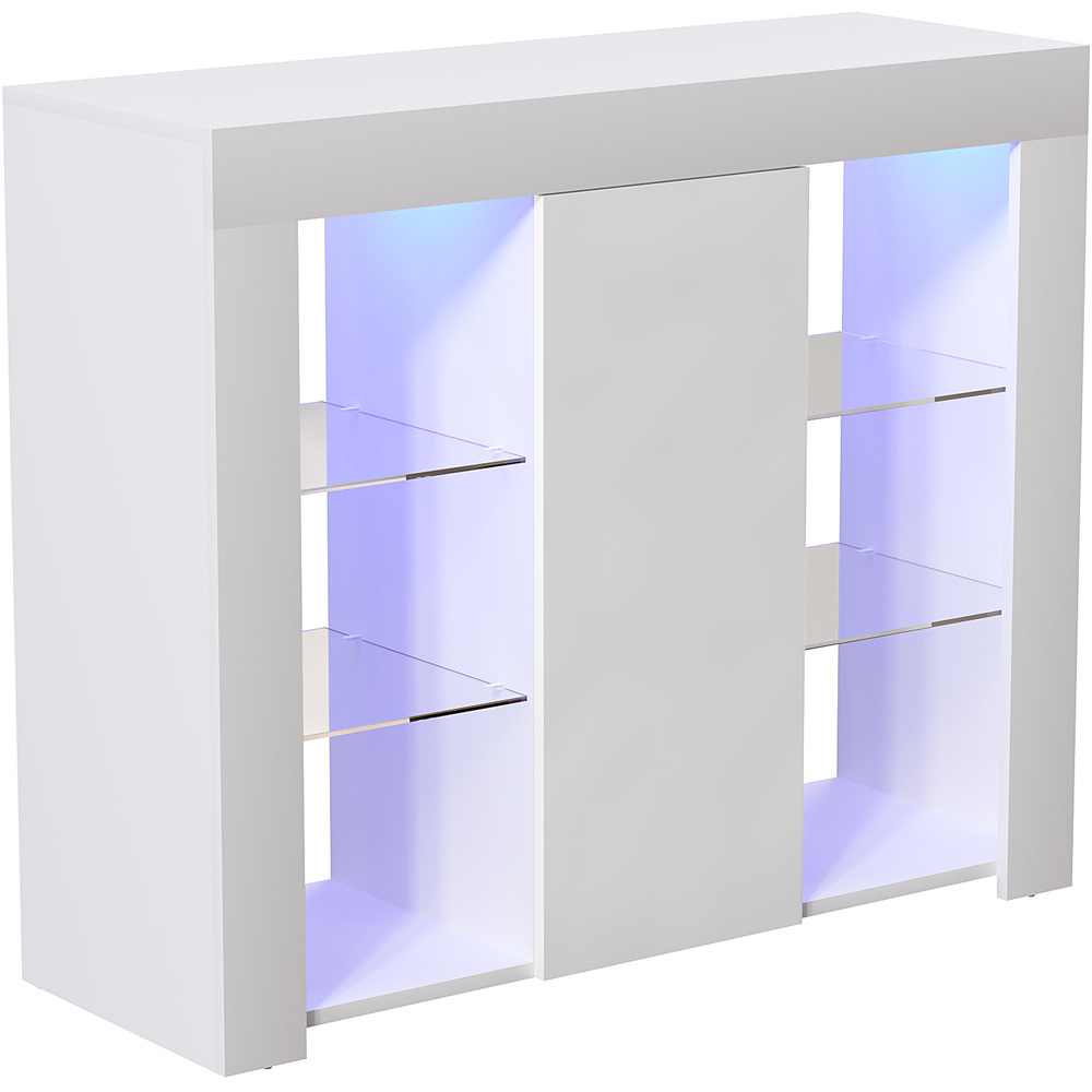 Vida Designs Azura Single Door White LED Large Sideboard Image 2