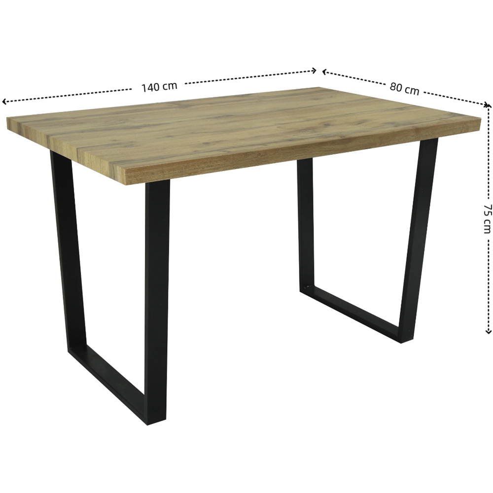 Indoor Living Colorado 4 Seater Oak and Black Erica Velvet Dining Table Set Image 9