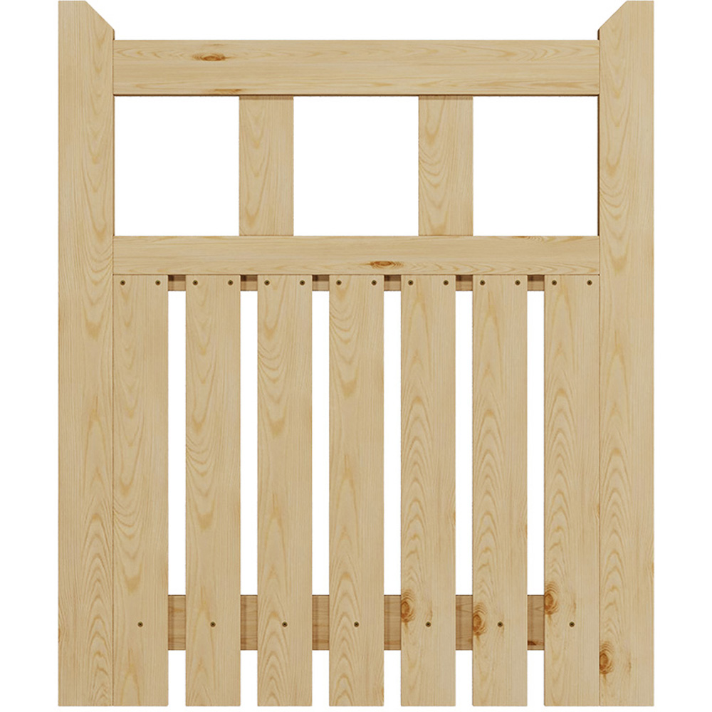 Outdoor Minimalist Nature Wooden Straight-Corner Garden Fence Door, 90 x 76 x 2.5cm Image 4