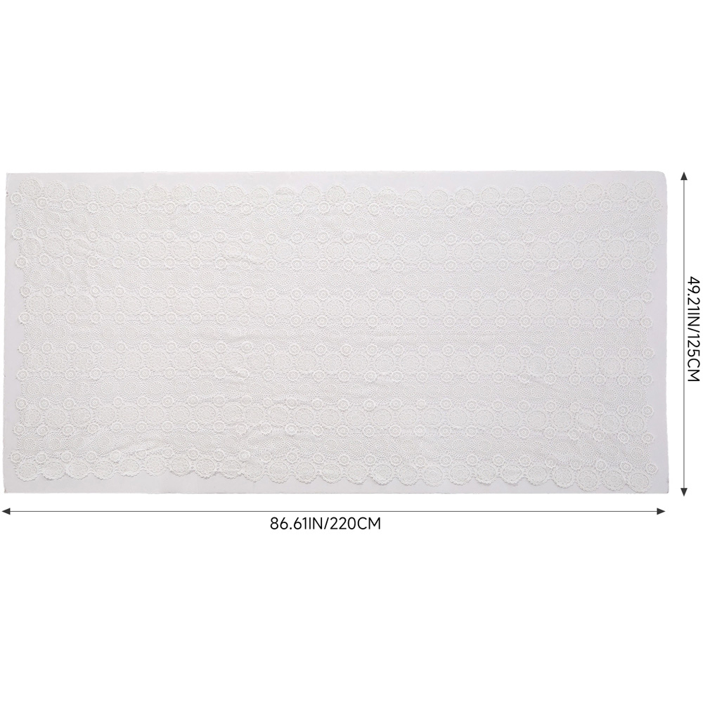 Living and Home White Floral Embroidered Polyester Tablecloth 220 x 125cm Image 8